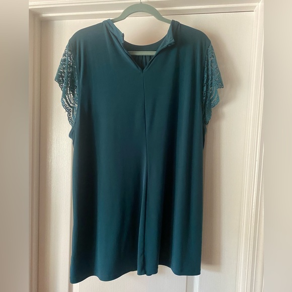 Torrid Teal Studio Knit High Neck Top Size 3 - Picture 8 of 8